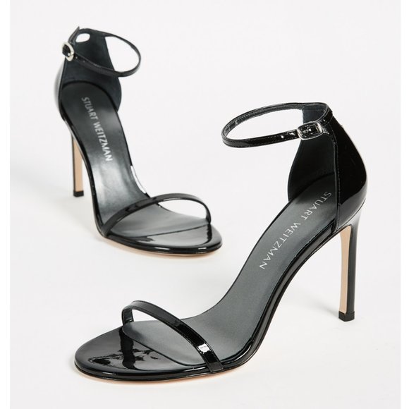 Stuart Weitzman Nudistsong Ankle Strap Patent Leather Stiletto Sandal Heels 7.5 - Picture 13 of 13